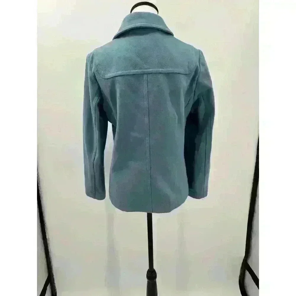 Gap Women's 60's Inspired‎ Blue Toggle Button Coat w/ Inner Zipper Coat Sz Small